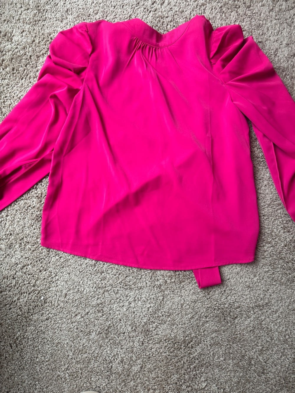 Women's Hot Pink Long-Sleeve Blouse